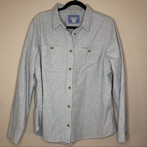 L.L. Bean grey button-up shirt